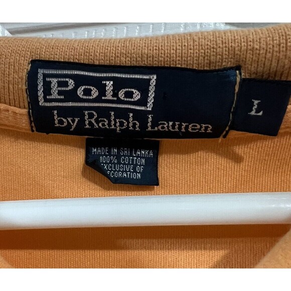 Polo Ralph Lauren Men’s Polo Shirt Regular Fit Orange Peach Large - Picture 2 of 3